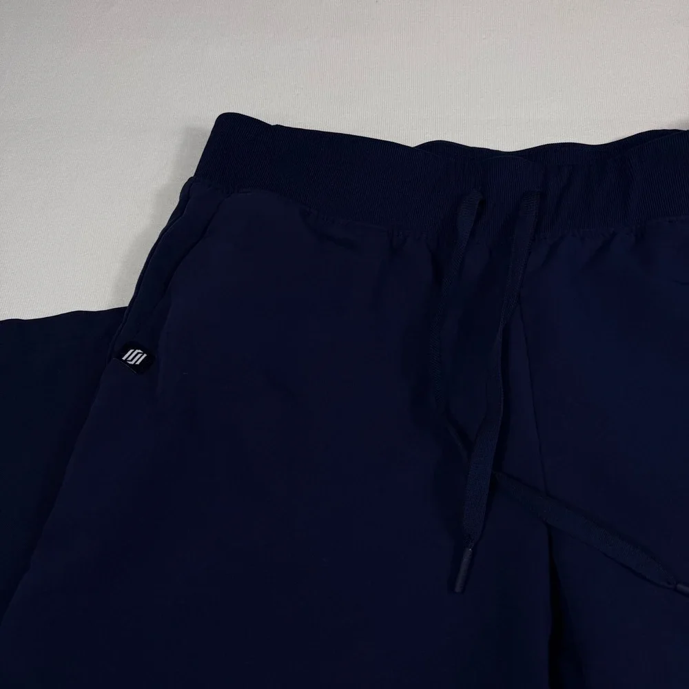 Jaanuu Scrub Set Medium Navy Blue V-Neck Top Jogger Pants Medical Uniform W10001